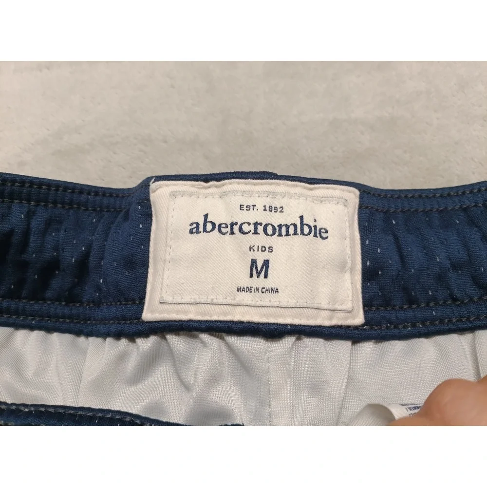Abercrombie Boys Athletic Mesh Shorts Navy Size M Drawstring A&F 92